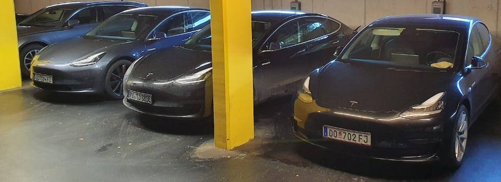 Parking spaces in the underground garage at GlessHub
